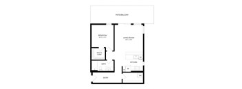 1 bed 1 bath Floor Plan - B6 at Windsor Queen Anne, Seattle 98119
