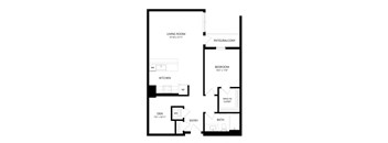 1 bed 1 bath Floor Plan - B7 at Windsor Queen Anne, Seattle 