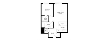 1 bed 1 bath Floor Plan - B8 at Windsor Queen Anne, Seattle Washington