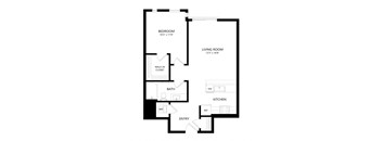 1 bed 1 bath Floor Plan - B9 at Windsor Queen Anne, Washington