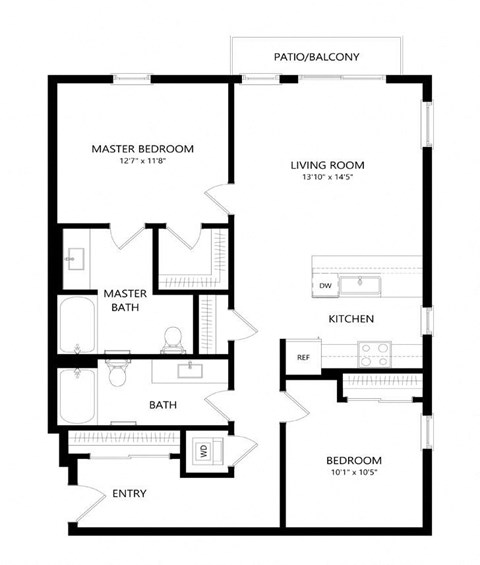 2 bed 2 bath Floor Plan - C11 at Windsor Queen Anne, Seattle 98119