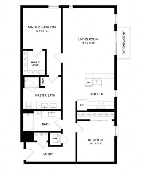 2 bed 2 bath Floor Plan - C3 at Windsor Queen Anne, Seattle 98119