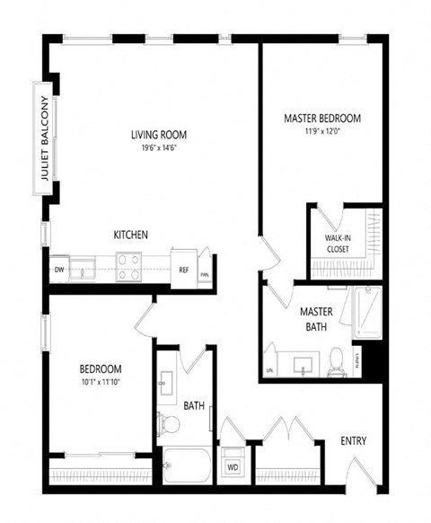 2 bed 2 bath Floor Plan - C5 at Windsor Queen Anne, Seattle 