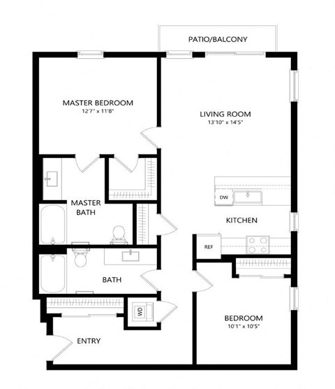 2 bed 2 bath Floor Plan - C6 at Windsor Queen Anne, Seattle 98119