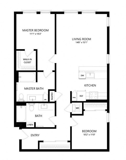 2 bed 2 bath Floor Plan - C9 at Windsor Queen Anne, Seattle 98119