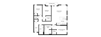 3 bed 2 bath Floor Plan - d2 at Windsor Queen Anne, Seattle 