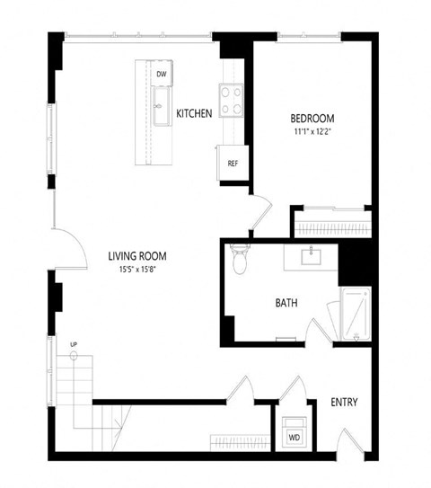 2 bed 2 bath Floor Plan - lw9 fl1 at Windsor Queen Anne, Seattle 98119
