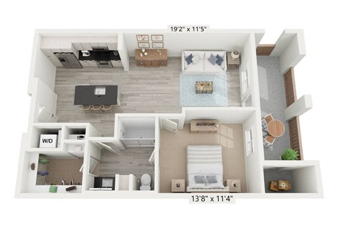 A3 - 1 Bedroom Floorplan for Rent at Windsor Rancho PQ in San Diego 92129