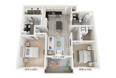 B1 - 2 Bedroom Floorplan for Rent at Windsor Rancho PQ in San Diego 92129