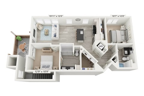 B2 - 2 Bedroom Floorplan for Rent at Windsor Rancho PQ in San Diego 92129