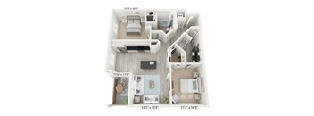 B3-2 - 2 Bedroom Floorplan for Rent at Windsor Rancho PQ in San Diego 92129