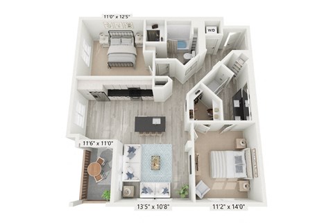 B3-2 - 2 Bedroom Floorplan for Rent at Windsor Rancho PQ in San Diego 92129