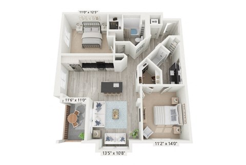 B3-3 - 2 Bedroom Floorplan for Rent at Windsor Rancho PQ in San Diego 92129
