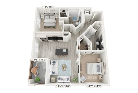 B3 - 2 Bedroom Floorplan for Rent at Windsor Rancho PQ in San Diego 92129