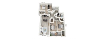 C2- 3 Bedroom Floorplan for Rent at Windsor Rancho PQ in San Diego 92129