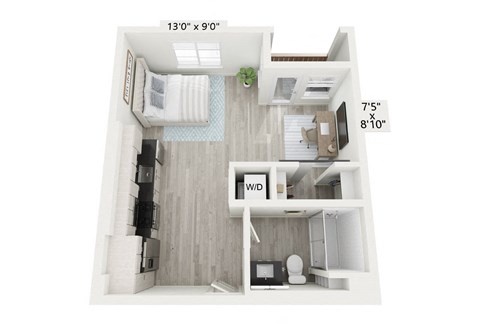 s1  - Studio Floorplan for Rent at Windsor Rancho PQ in San Diego 92129