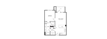 1 Bedroom 1 Bathroom Floor Plan at Windsor Ridge, Texas