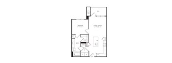 1 Bedroom 1 Bathroom Floor Plan at Windsor Ridge, Texas