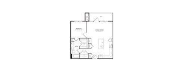 1 Bedroom 1 Bathroom Floor Plan at Windsor Ridge, Texas