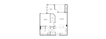 1 Bedroom 1 Bathroom Floor Plan at Windsor Ridge, Texas