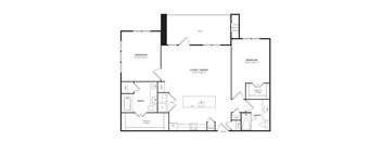 2 Bedroom 2 Bathroom Floor Plan at Windsor Ridge, Texas