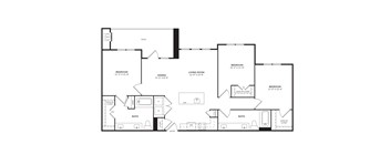 3 Bedroom 2 Bathroom Floor Plan at Windsor Ridge, Texas