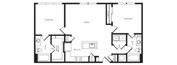 B1 floor plan at Windsor Shepherd, Texas, 77007