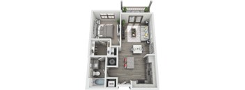 A1 3D Floor Plan at Windsor Sugarloaf, Suwanee, 30024