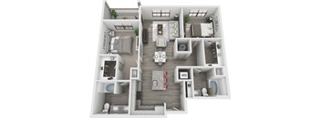 B1 3D Floor Plan at Windsor Sugarloaf, Suwanee, 30024