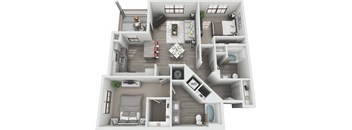 B2 3D Floor Plan at Windsor Sugarloaf, Suwanee, 30024