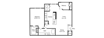 a floor plan of a bedroom apartment