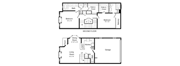 2D Floorplan for Windsor Vinings Apartment's B3 Metropolitan Layout