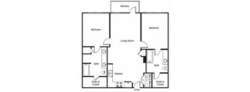 B2 Floor Plan  at Windsor West Lemmon, Dallas, Texas