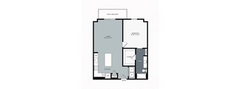 1 bed 1 bath floor plan F at Windsor West Plano Apartments, Plano