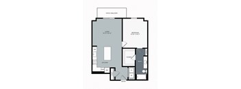 1 bed 1 bath floor plan G at Windsor West Plano Apartments, Plano , Texas
