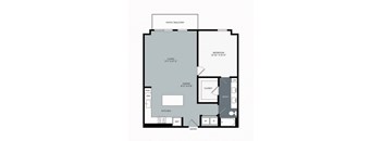 1 bed 1 bath floor plan H at Windsor West Plano Apartments, Plano , 75023