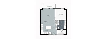 1 bed 1 bath floor plan I at Windsor West Plano Apartments, Texas