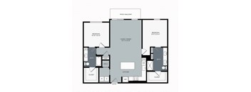 2 bed 2 bath floor plan E at Windsor West Plano Apartments, Texas, 75023