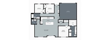 3 bed 2 bath floor plan at Windsor West Plano Apartments, Plano , TX 75023