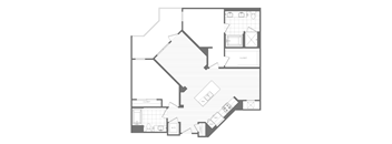 A black and white floor plan of a house with labeled rooms.