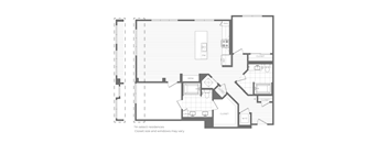 A floor plan of a residence with labeled rooms and notes on closet sizes and window variations.