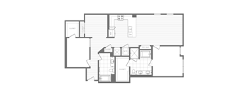 A floor plan of a house with labeled rooms such as "Kitchen" and "Dining Room".