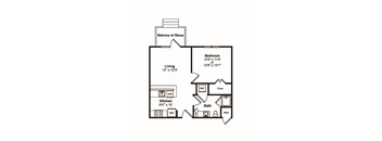 1 Bed 1 Bath Floor Plan at Yaupon by Windsor, Austin, TX, 78736