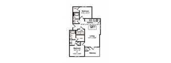2 Bed 2 Bath Floor Plan at Yaupon by Windsor, Austin, Texas