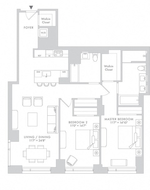 the floor plan of the apartment