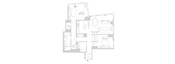 a floor plan of a house with many bedrooms and a living room