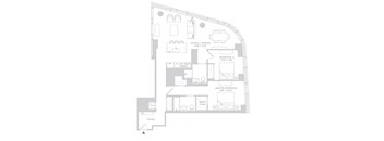 floor plan of the upper level of a town house