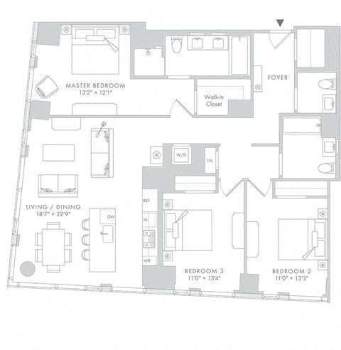 the floor plan of the apartment