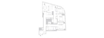floor plan of the upper level of a town house