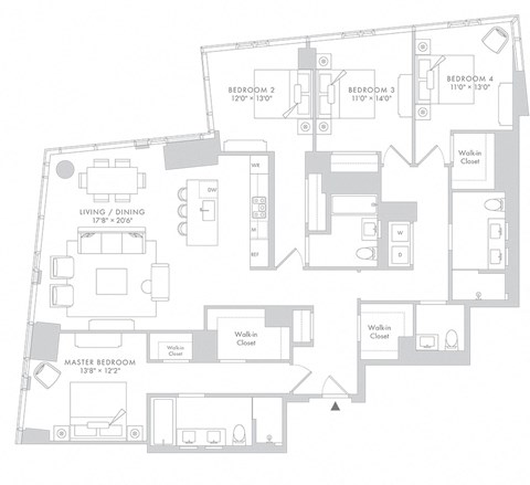 the floor plans of the apartments